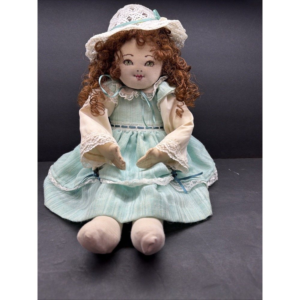 RARE Victorian Alice in Wonderland Needlepoint 18" Doll UNIQUE beauty - Picture 9 of 11